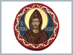 san Francesco ( tondo ) 9,5 cm (diametro)-100 €

